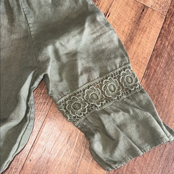 Adorable Olive Green Dress with Lace Accents - Picture 6 of 9